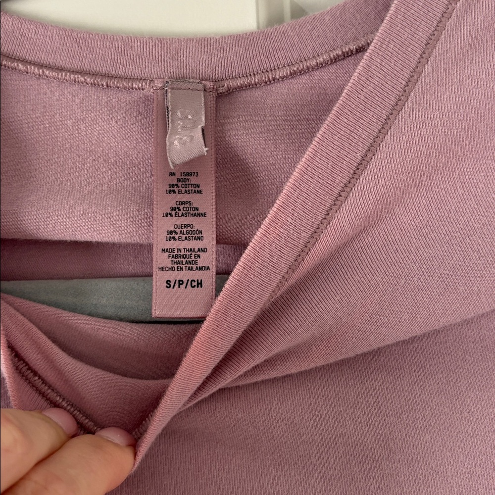 Skims Cotton Jersey Long Sleeve T-Shirt Pink Dust Small - Picture 3 of 3